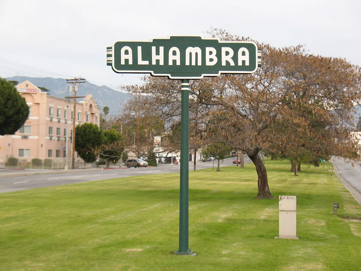 Alhambra city landmark and local streetscape