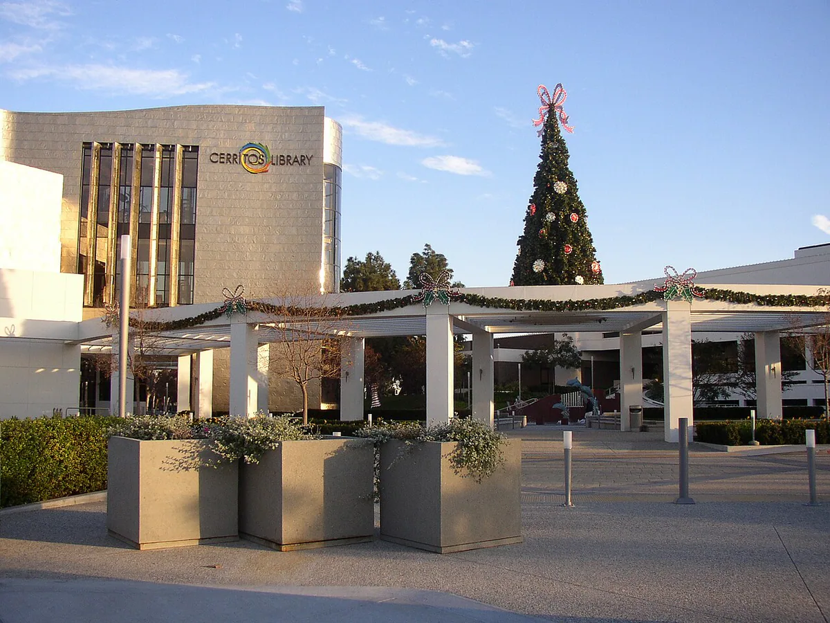Cerritos city landmark and local streetscape