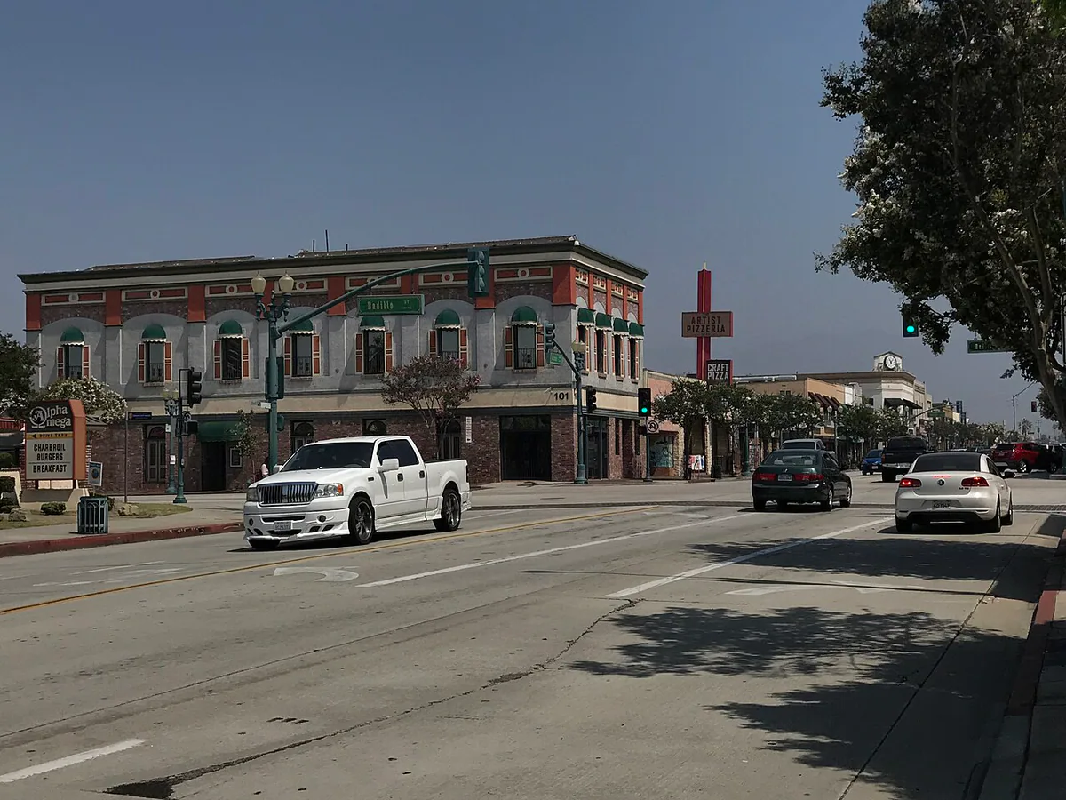 Covina city landmark and local streetscape