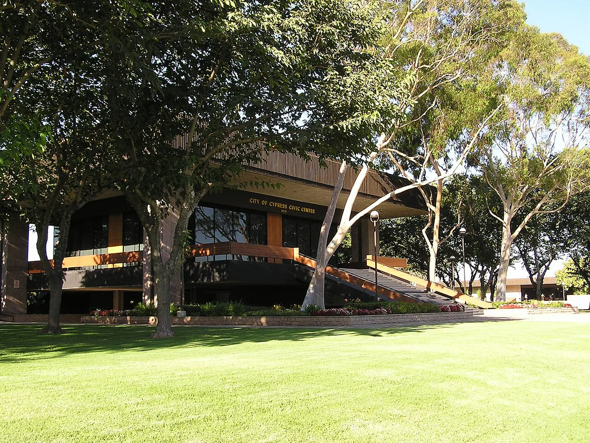 Cypress city landmark and local streetscape