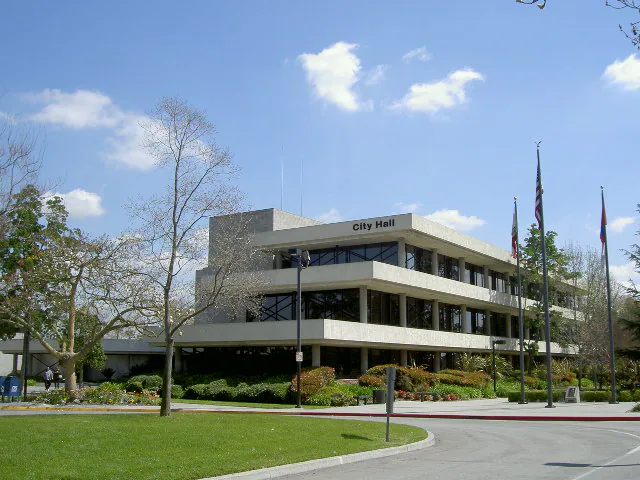 Downey city landmark and local streetscape