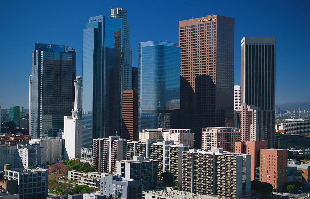 Downtown Los Angeles city landmark and local streetscape