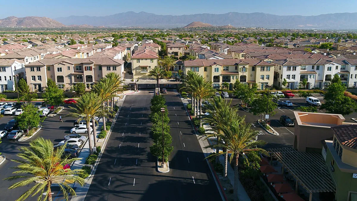 Eastvale city landmark and local streetscape