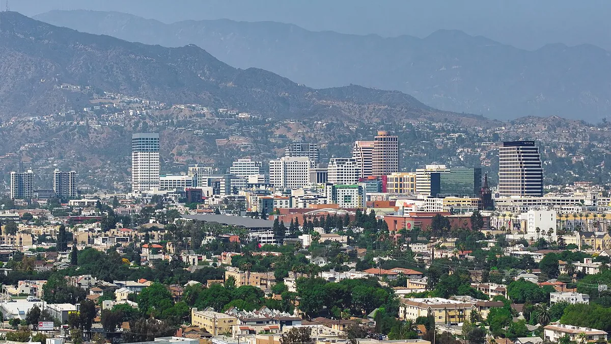 Glendale city landmark and local streetscape
