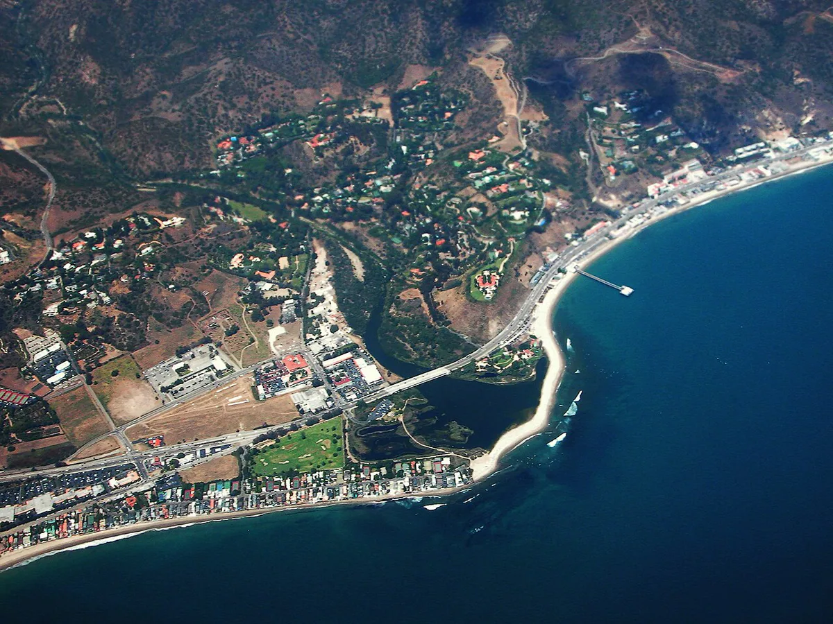 Malibu city landmark and local streetscape