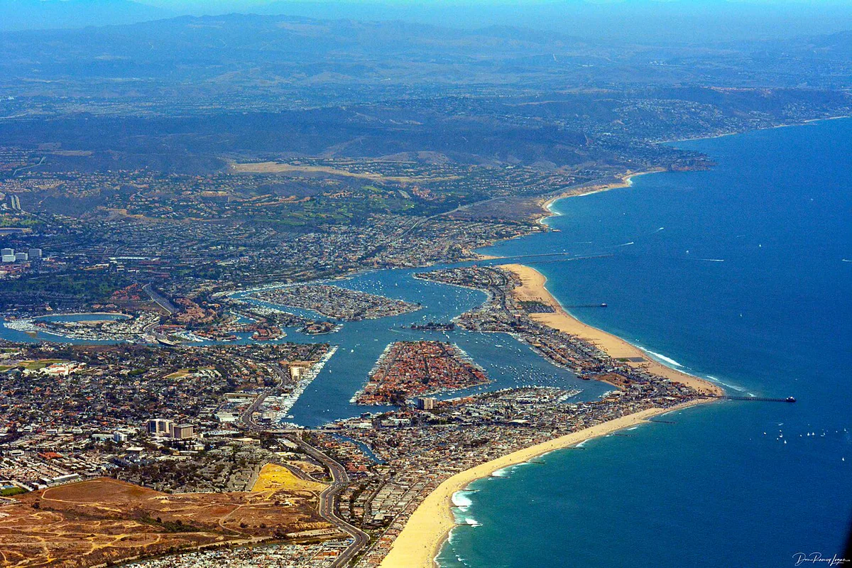 Newport Beach city landmark and local streetscape