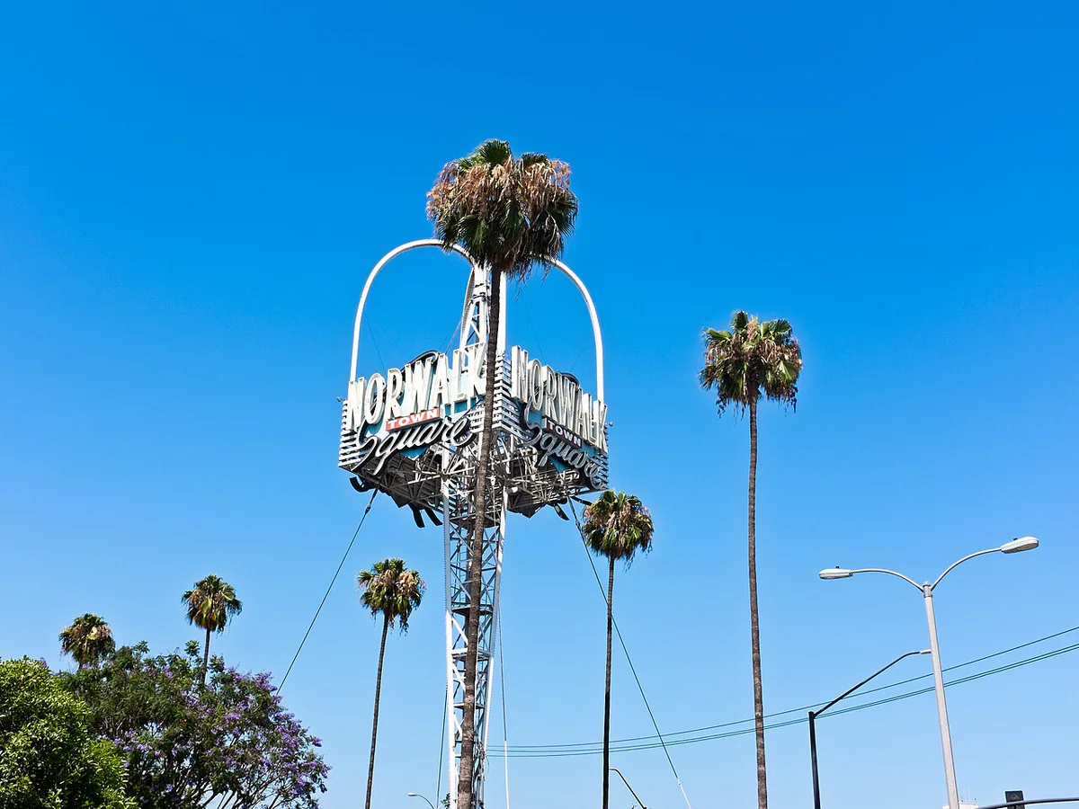Norwalk city landmark and local streetscape