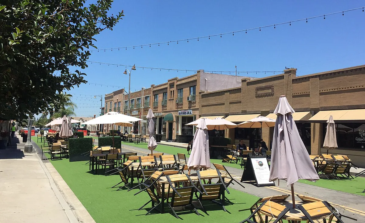 Placentia city landmark and local streetscape