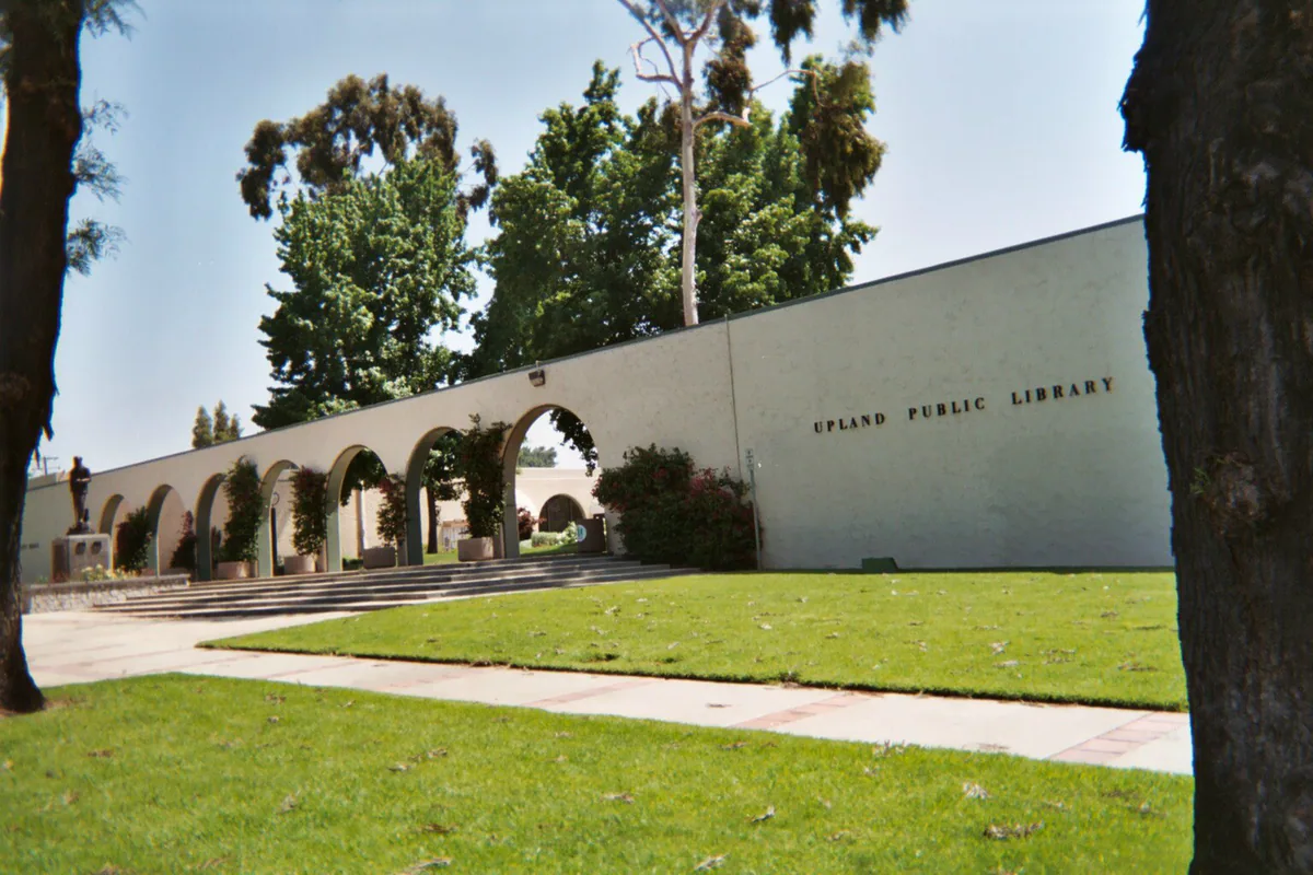 Upland city landmark and local streetscape