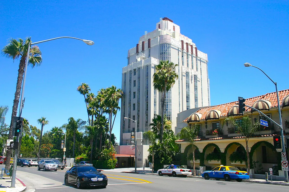 West Hollywood city landmark and local streetscape