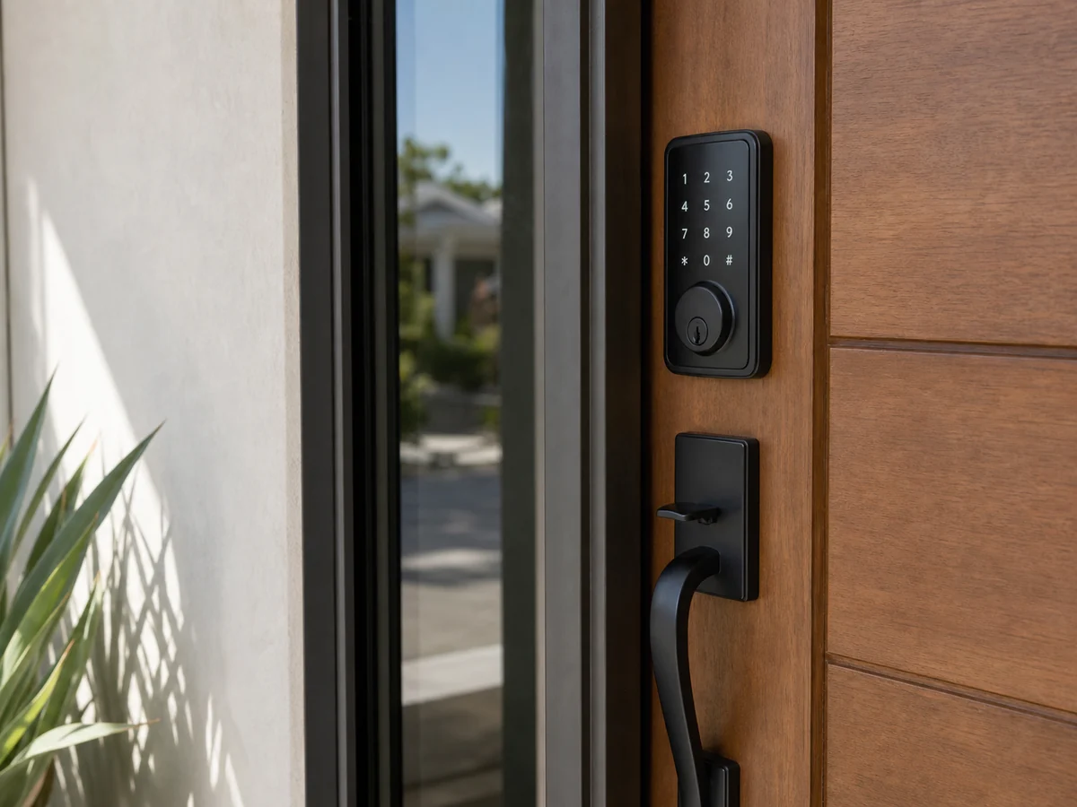 Residential smart keypad lock installation