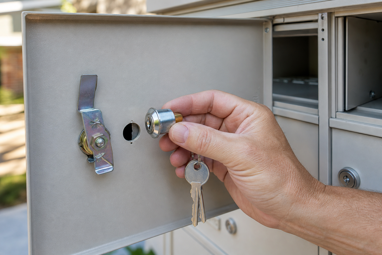 Residential mailbox lock replacement